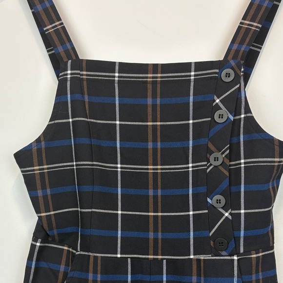 Zara Premium Plaid Pinafore Jumpsuit | Tailored Academic Chic - Picture 3 of 14